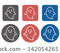 Cute Halloween ghost icon set 142054265