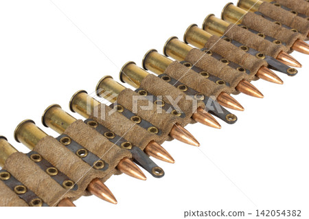 Machine Gun Canvas Ammo Belt with Ammunition Machine Gun Canvas Ammo Belt with Ammunition 142054382