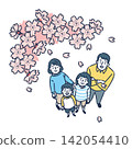 Cherry blossoms and family set 142054410