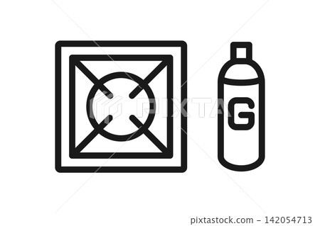一套兩張線條藝術圖標,分別是爐灶和瓦斯罐。 一套兩張線條藝術圖標,分別是爐灶和瓦斯罐。 142054713