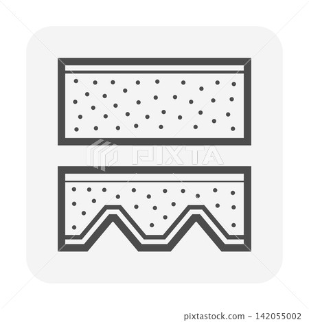 Concrete Slab And Steel Deck With Concrete Topping Vector Icon. Concrete Slab And Steel Deck With Concrete Topping Vector Icon. 142055002