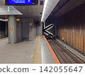 The end of the tracks on the station platform 142055647
