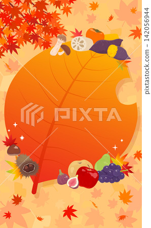 Autumn Harvest Festival Leaf-Shaped Frame 1_Vertical Autumn Harvest Festival Leaf-Shaped Frame 1_Vertical 142056944