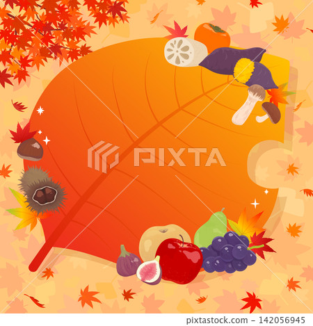 Autumn Harvest Festival Leaf-Shaped Frame 1_Square Autumn Harvest Festival Leaf-Shaped Frame 1_Square 142056945