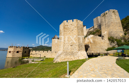 View of Golubac medieval fortress, Serbia View of Golubac medieval fortress, Serbia 142057013