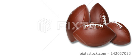 Festive gatherings feature sports activities with footballs 142057053