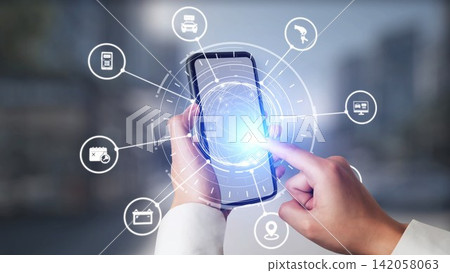 Online car rental service with digital booking and vehicle sharing icons Gist Online car rental service with digital booking and vehicle sharing icons Gist 142058063