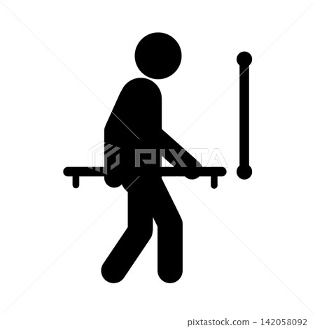 Handrail walking/Independent living support/Welfare living environment pictogram (black/gray) Handrail walking/Independent living support/Welfare living environment pictogram (black/gray) 142058092