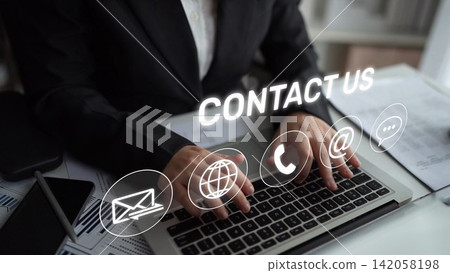 Contact Us Icons Set for Communication, Customer Support, and Help Center Muxer Contact Us Icons Set for Communication, Customer Support, and Help Center Muxer 142058198