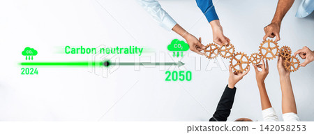 Creative Collaboration for Carbon Neutrality Goals from 2024 to 2050 Using Gears and Hands Illustrating Teamwork and Sustainability Efforts Trope Creative Collaboration for Carbon Neutrality Goals from 2024 to 2050 Using Gears and Hands Illustrating Teamwork and Sustainability Efforts Trope 142058253