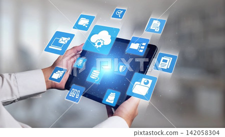 Managing online documents cloud storage and digital file security icons Gist Managing online documents cloud storage and digital file security icons Gist 142058304