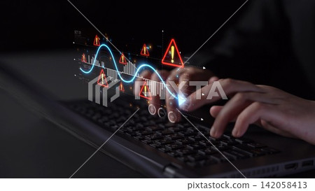 Economic Caution and Risk Alert in Volatile Market with Financial Warning Muxer Economic Caution and Risk Alert in Volatile Market with Financial Warning Muxer 142058413