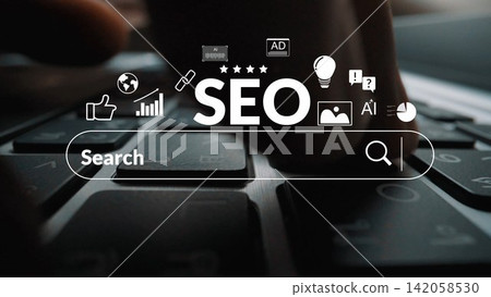 Focus on Search Engine Optimization with Hands on Keyboard, Symbols and Icons of Marketing Strategies for Digital Growth and Online Success Gluon Focus on Search Engine Optimization with Hands on Keyboard, Symbols and Icons of Marketing Strategies for Digital Growth and Online Success Gluon 142058530