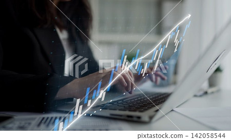 Business Professional Analyzing Data Trends on Laptop with Graphs and Charts Showing Growth in Financial Performance and Market Insights Copula Business Professional Analyzing Data Trends on Laptop with Graphs and Charts Showing Growth in Financial Performance and Market Insights Copula 142058544