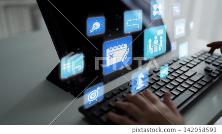 Project planning icons for business management and strategic teamwork Funnel Project planning icons for business management and strategic teamwork Funnel 142058591
