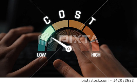 Expense control gauge showing low to high spending level Marrow Expense control gauge showing low to high spending level Marrow 142058688