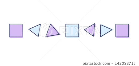 Hand-drawn style geometric border, triangle, square_03 Hand-drawn style geometric border, triangle, square_03 142058715