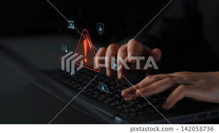 Cybersecurity threat alert and data breach warning Marrow Cybersecurity threat alert and data breach warning Marrow 142058736
