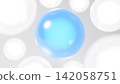 A 3D background material (landscape orientation) featuring translucent blue and white spheres, evoking the image of moisture and beauty ingredients. 142058751