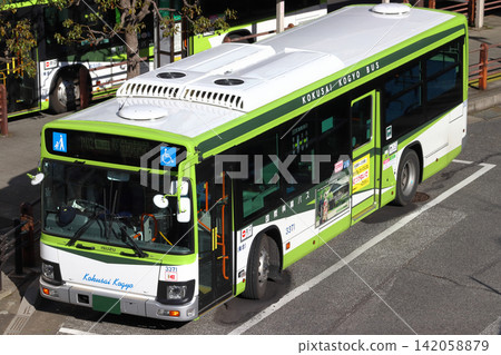 A Kokusai Kogyo bus (Route 12: bound for Soka Station West Exit) parked at the east exit of Kawaguchi Station. A Kokusai Kogyo bus (Route 12: bound for Soka Station West Exit) parked at the east exit of Kawaguchi Station. 142058879