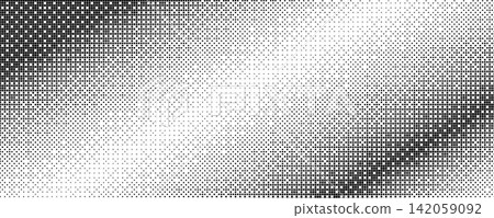 Bitmap pixel screen pattern background. Dither pixelated diagonal gradient texture. Rasterized screen wallpaper. Vector video game halfton texure patten backdrop. 8 bit glitch noise overlay Bitmap pixel screen pattern background. Dither pixelated diagonal gradient texture. Rasterized screen wallpaper. Vector video game halfton texure patten backdrop. 8 bit glitch noise overlay 142059092