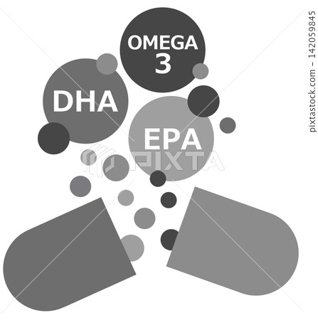 DHA and EPA supplement capsules for health support DHA and EPA supplement capsules for health support 142059845
