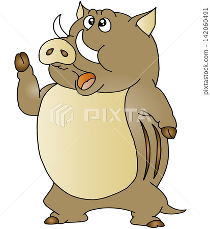 Hand-drawn animal illustration ☆ Wild boar Hand-drawn animal illustration ☆ Wild boar 142060491