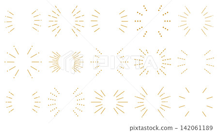 A set of vector illustrations featuring golden speed lines. A set of vector illustrations featuring golden speed lines. 142061189