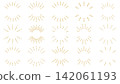 Set of top and bottom converging lines, Sunburst Gold 142061193