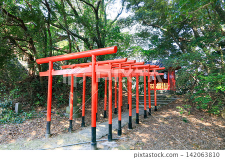 Hoki Inari Shrine, located within the grounds of Suga Shrine in front of the Yokan Museum in Ogi City, Saga Prefecture. Hoki Inari Shrine, located within the grounds of Suga Shrine in front of the Yokan Museum in Ogi City, Saga Prefecture. 142063810