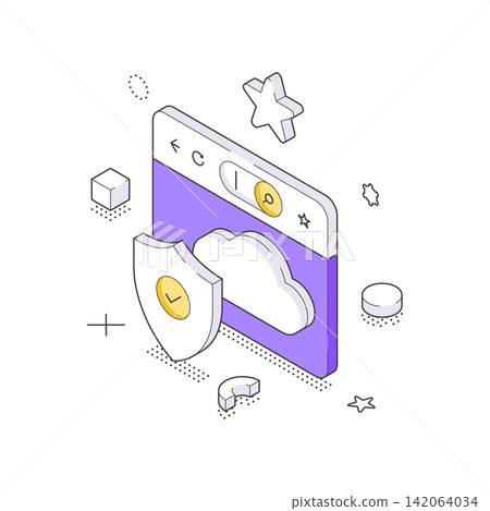 Cloud Computing Security And Web Protection Service Isometric Vector Illustration Cloud Computing Security And Web Protection Service Isometric Vector Illustration 142064034