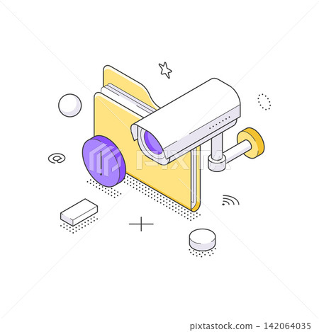 Data Surveillance And Confidential File Security Isometric Vector Illustration Design Data Surveillance And Confidential File Security Isometric Vector Illustration Design 142064035