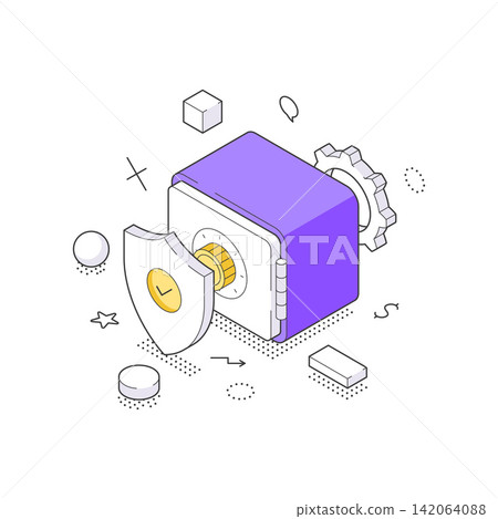 Cyber Data Protection And System Security Concept Isometric Vector Illustration Cyber Data Protection And System Security Concept Isometric Vector Illustration 142064088