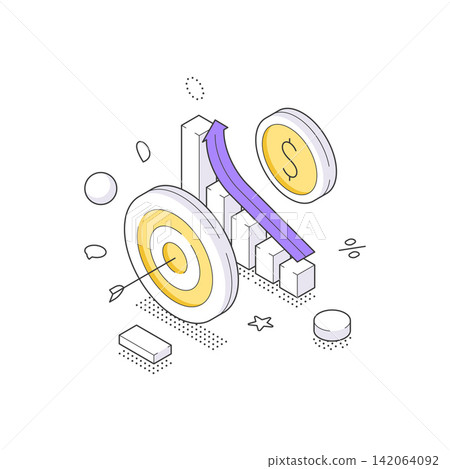 Financial Goal And Investment Strategy Isometric Vector Illustration Financial Goal And Investment Strategy Isometric Vector Illustration 142064092