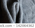 Dark Grey Microfiber Fabric Texture Background with Soft Waves 142064362