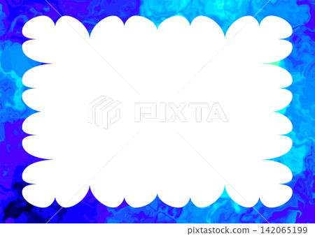 Fluffy frame in blue and light blue 142065199