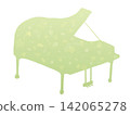 A light green piano with a floral pattern 142065278