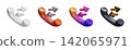 3D call missed glossy phone icons on white background 142065971