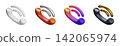 3D call ringing glossy phone icons on white background 142065974