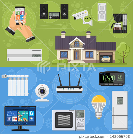 Smart House and Internet of Things Banners Smart House and Internet of Things Banners 142066708