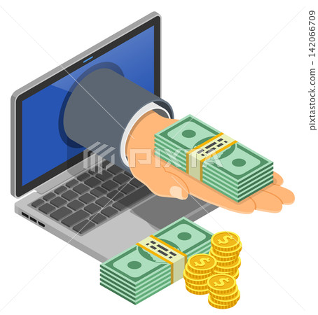Internet Online Earnings Isometric Concept Internet Online Earnings Isometric Concept 142066709