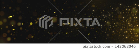 Golden particles, glitter dust with bokeh effect Golden particles, glitter dust with bokeh effect 142068046
