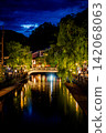 城崎溫泉，大谷川，柳樹，石橋，溫泉小鎮，夜景，水面倒影，旅館。 142068063