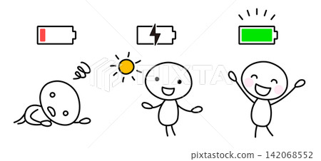 A set of vector illustrations depicting the process of mental and physical recovery. A set of vector illustrations depicting the process of mental and physical recovery. 142068552