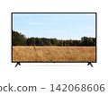 Smart tv with autumn forest and meadow on screen 142068606