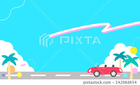 80s city pop style summer driving background 142068654