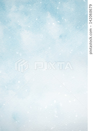 A blue watercolor background with falling snow for designing winter holiday web banners A blue watercolor background with falling snow for designing winter holiday web banners 142068679