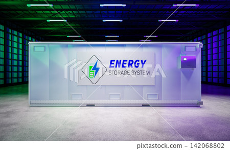 Energy storage systems or battery container units in factory Energy storage systems or battery container units in factory 142068802