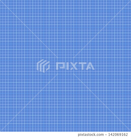 Seamless blue grid pattern - graph paper texture, vector architecture blueprint background or square school notebook page for engineering math design Seamless blue grid pattern - graph paper texture, vector architecture blueprint background or square school notebook page for engineering math design 142069162