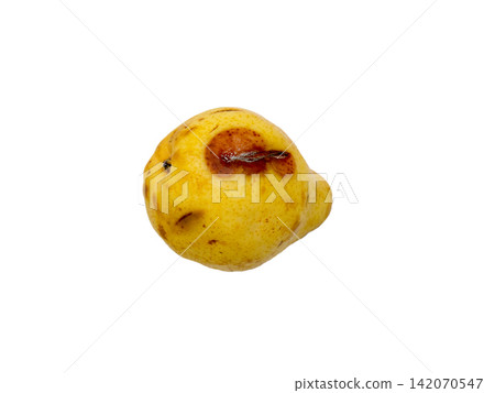 Rotten pear on a white background. Rotten pear on a white background. 142070547